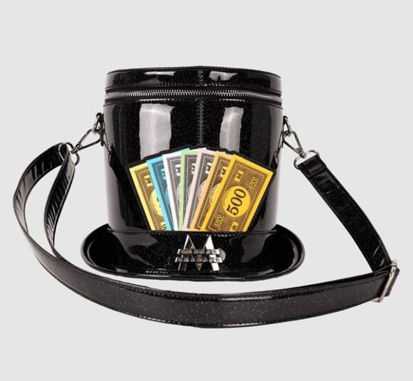 Loungefly Accessories - Loungefly Monopoly 90th Anniversary Top Hat Glitter Figural Crossbody Bag | NWT